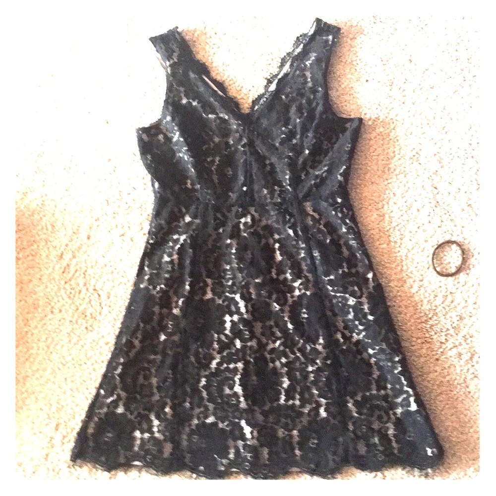 Loft black lace dress 4P